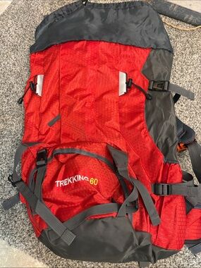 Trekking 60 Red & Gray Men's Hiking Backpack